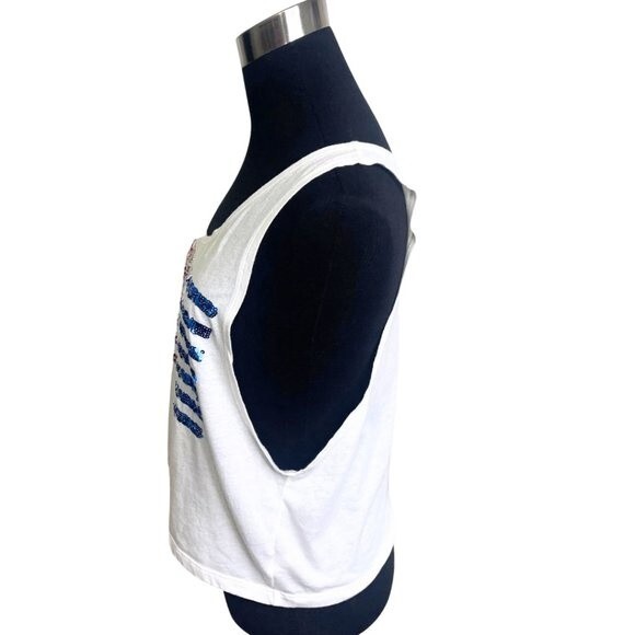 Victoria's Secret PINK USA American Flag Sequin Tank Top Bling SMALL - Picture 3 of 9